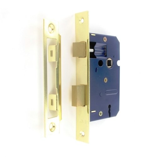 Securit S1831 3 Lever Sash Lock Brass Plated With 2 Keys 63mm Pack Of 1